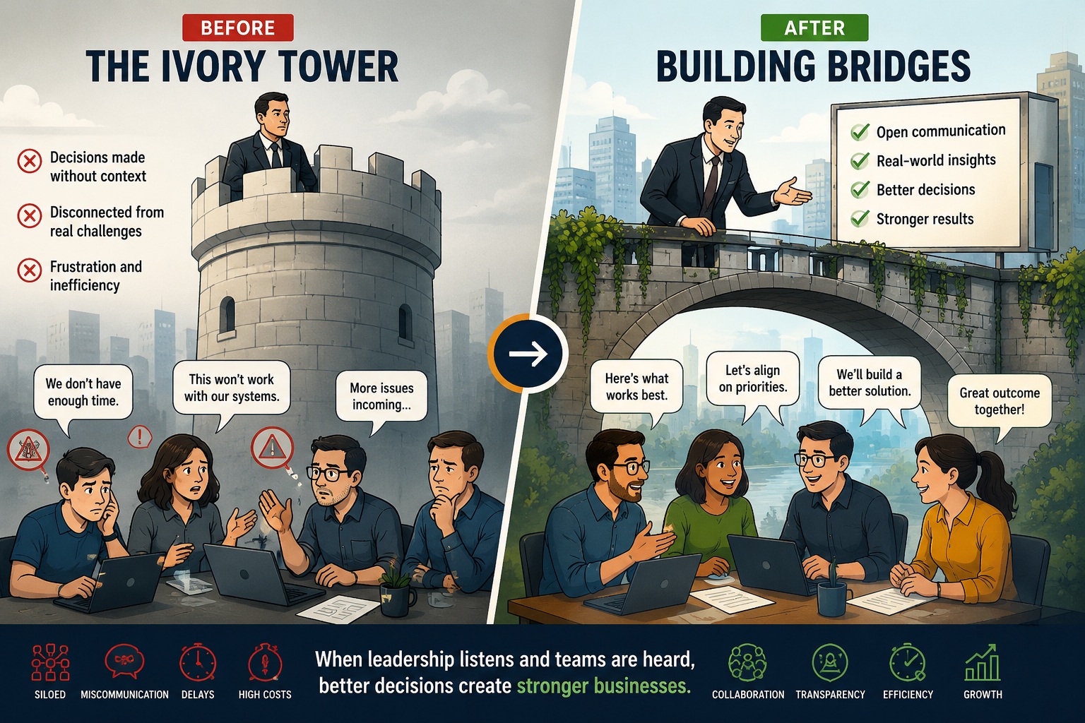 ivory tower before and after